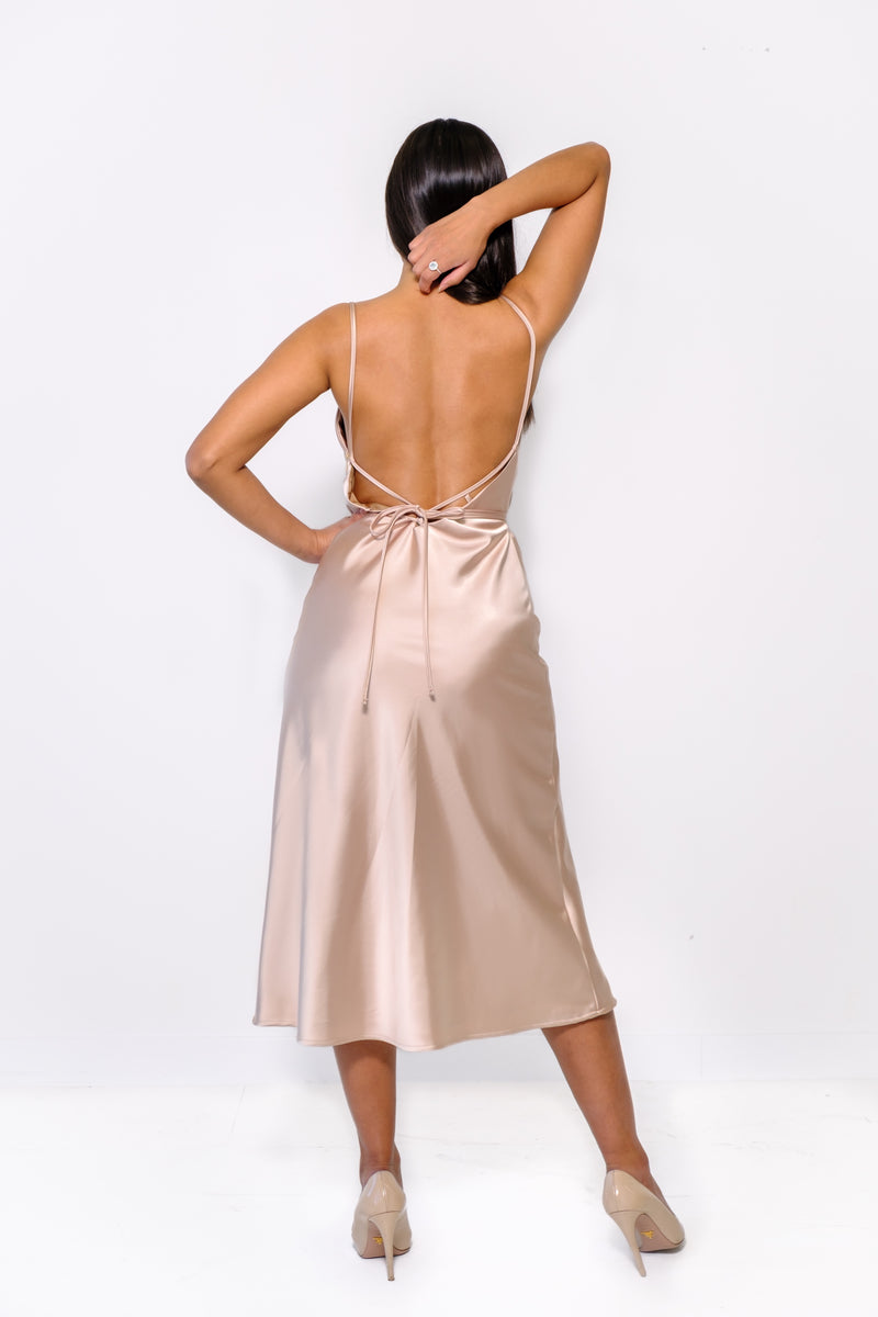 MULTI-WAY MIDI DRESS - CHAMPAGNE - HER MUSE